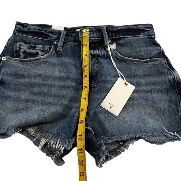 NWT Good American Cut Off Denim Jean Shorts 24 NEW High Rise Raw Hem - Picture 8 of 13